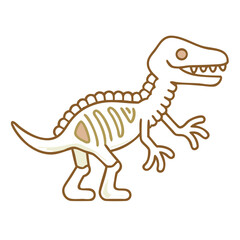 Fototapeta premium Dinosaur Skeleton Display Icon Museum Fossil Prehistoric Transparent Background
