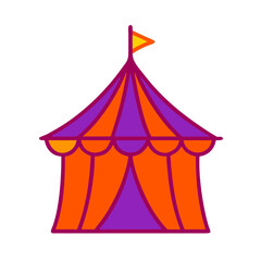 Colorful Circus Tent Icon Big Top Show Entertainment Transparent Background