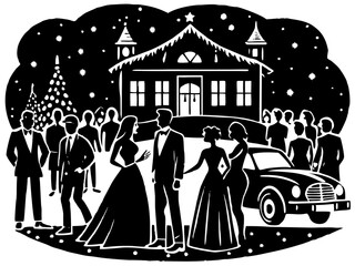 people in the street on prom 