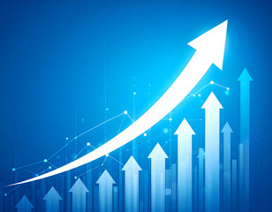 Upward Trending Financial Growth Chart Arrows Business Success
