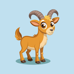 Adorable Cartoon Baby Goat Illustration