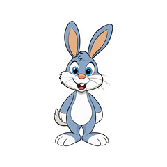 Obraz premium Adorable Cartoon Bunny Illustration - Cute and Happy Rabbit Image