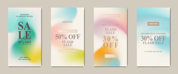 promotion web banner for social media mobile apps. Elegant sale and discount promo backgrounds with abstract gradient mesh. Email ad newsletter layouts