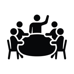 Meeting room icon isolated on white background. Conference symbol modern, simple, vector flat icon for website design, mobile app. Vector Illustration. EPS 10