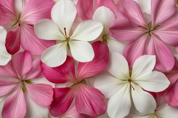 A close-up view of delicate pink and white flower petals.