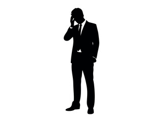 Silhouette of a distressed businessman. Determined Businessman Ascending Abstract Steps, businessman, business, man, suit, silhouette, challenge, sad, melancholy, thinking, leadership issues, Business