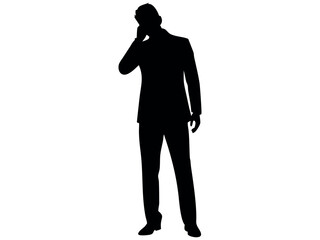 Silhouette of a distressed businessman. Determined Businessman Ascending Abstract Steps, businessman, business, man, suit, silhouette, challenge, sad, melancholy, thinking, leadership issues, Business