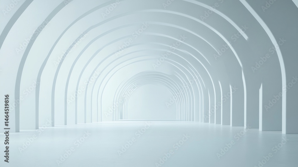 Poster white archway corridor abstract minimalist architecture background
