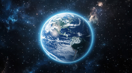 Fototapeta premium Connected World: Global Network Concept and Telecommunication Across Planet Earth