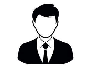 Businessman Profile Icons vector illustration, bundle black and white silhouette icons of men in business suits and ties. profile icons, business icons, user icons, avatar, simple icons, flat design,
