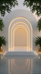 Fototapeta premium Glowing Minimalist Background with Magical 3D Design Aesthetic