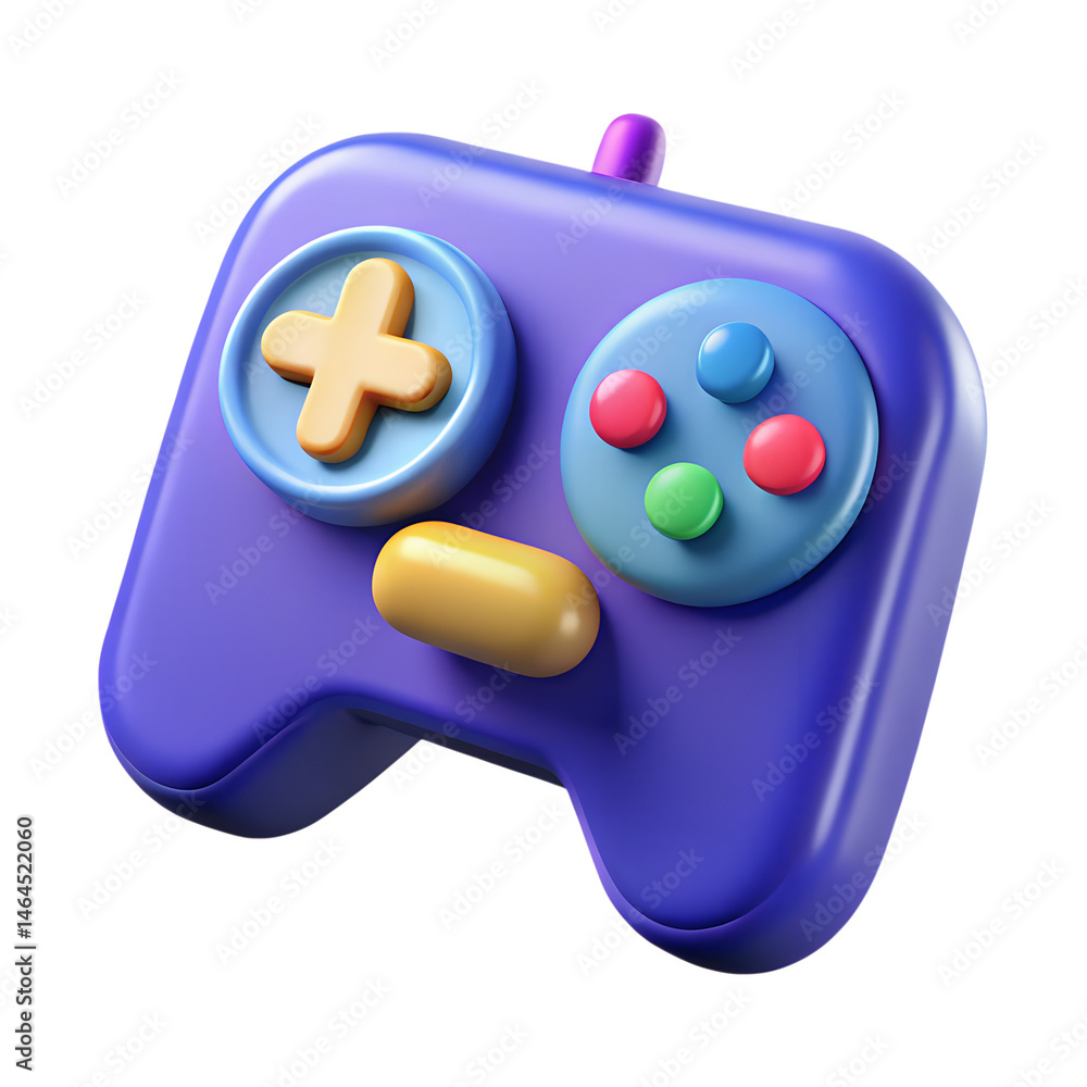 Aufkleber attractive high quality 3d rendering icon of a modern purple game controller isolated on a white bac