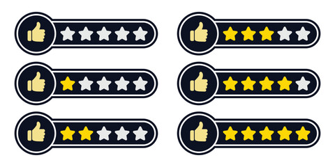 Five star rating symbol, representing positive client feedback, top quality service and customer satisfaction  design for app, website, UI design element. Vector illustration on white background