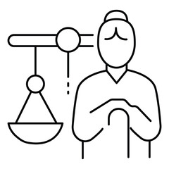 Elder Law vector Icon design Depicting Legal System for Seniors