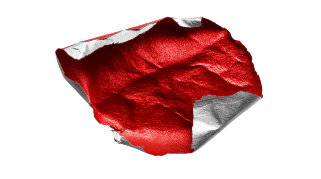 Empty chocolate bar wrapper  isolated on white background