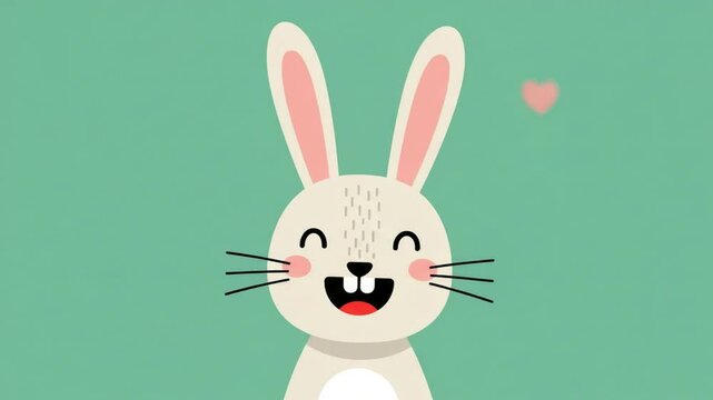 Adorable Happy Easter Bunny Illustration