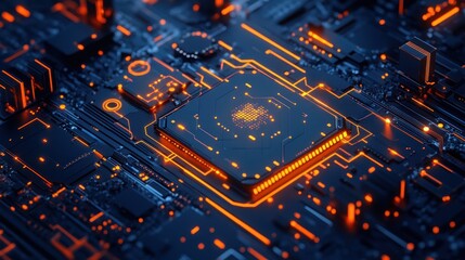Central processing unit circuit board high tech technology image