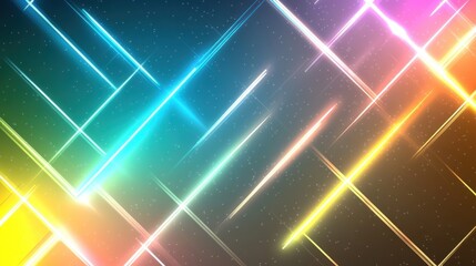 Dynamic abstract light streaks background colorful neon lines intersection