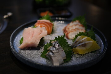 Assorted Sashimi on a Plate. High quality photo