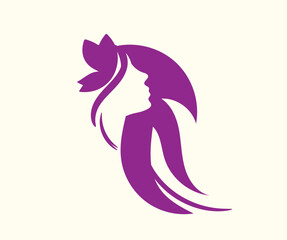 A vector illustration captures the silhouette of a fashionable woman with floral beauty in her hair, a design embodying summer glamour