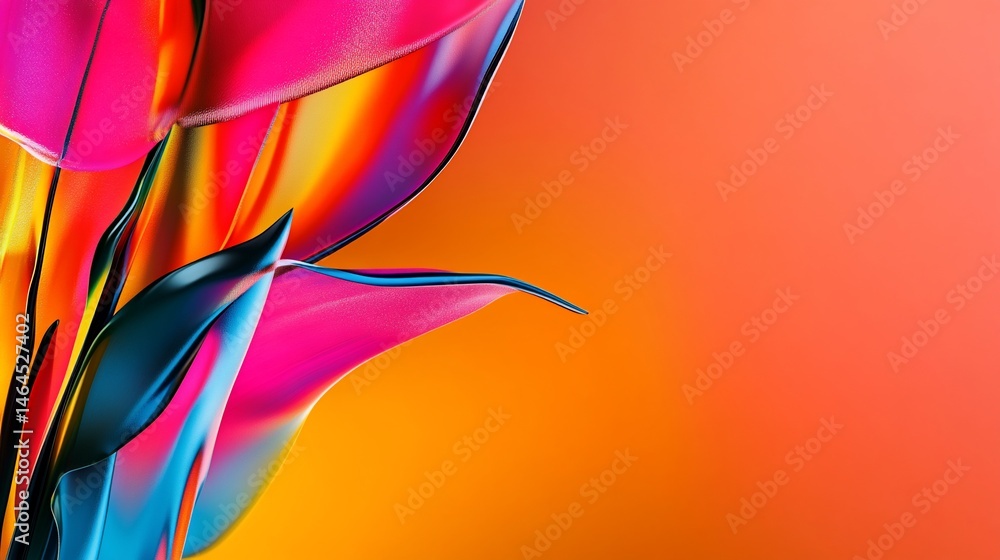 Poster abstract vibrant layers with flowing colors and gradients on warm background