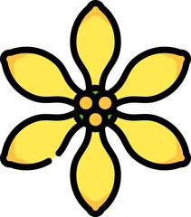 ylang-ylang illustration on a white background     