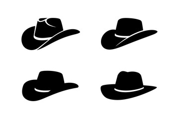 Cowboy hat silhouette vector icon western apparel