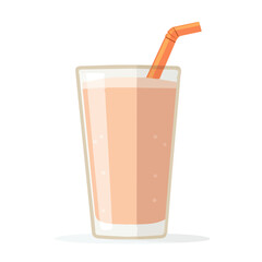 2D flat Protein Shake vector illustration, isolated on a white background.
