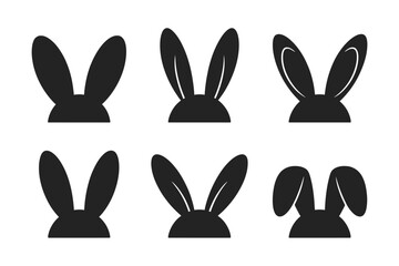 Bunny ears vector easter rabbit silhouette design