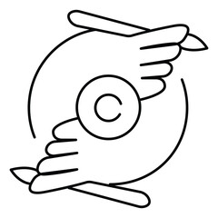 Copyright Symbol for Legal Intellectual Property vector Icon design