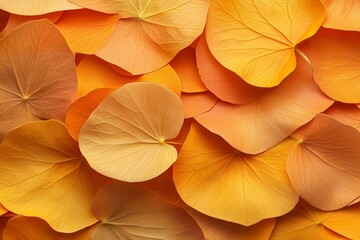 Close-up view of many  autumnal leaves.