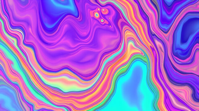Abstract liquid vibrant colours, very colourful, ray tracing, unity URP shaders