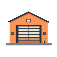 2D flat Warehouse vector illustration, isolated on a white background.