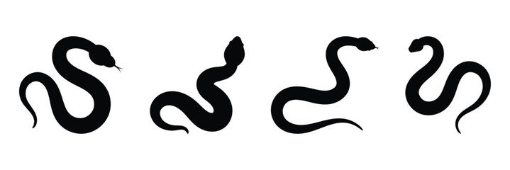 Snake silhouette icon, Minimal vector Symbol of a serpent snake vector, reptile icon, minimal snake, wildlife icon, animal icon, vector illustration