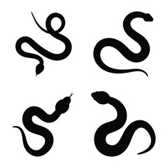 Snake silhouette vector, perfect for use in logos, tattoos, posters, and nature-themed designs.