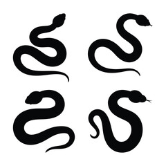 Snake silhouette vector, perfect for use in logos, tattoos, posters, and nature-themed designs.