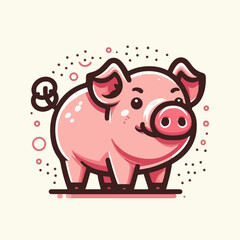 cute pig illustration 
