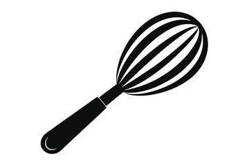 The simple black and white depicts a wire whisk in stunning detail