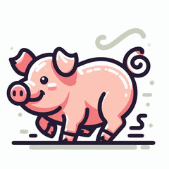 cute pig illustration 
