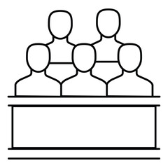 Jury vector Icon design Depicting Legal Decision-Making Process