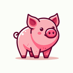 cute pig illustration 