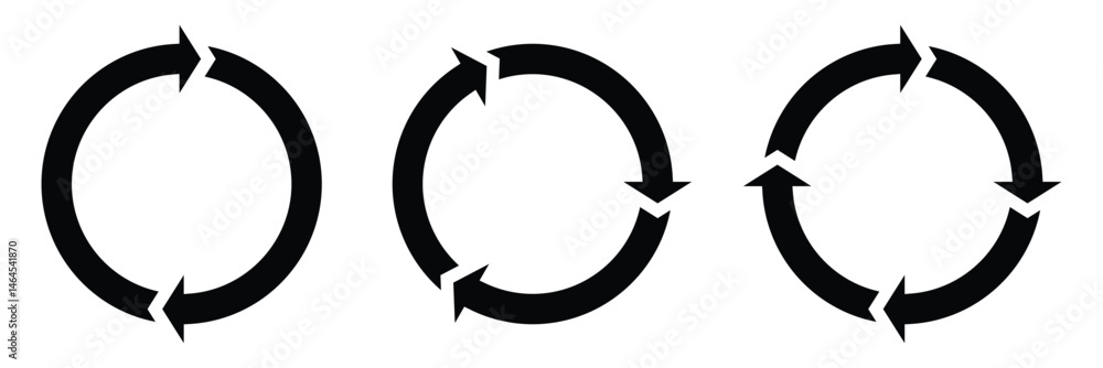 Poster circle arrow icon set vector illustration, refresh icon, reload icon. set of circle arrows rotating,