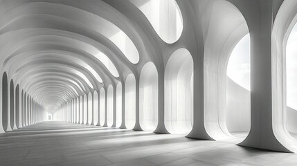 Fototapeta premium Modern, minimalist, arched hallway