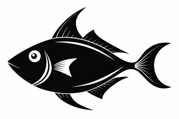 triggerfish sihouette black vector