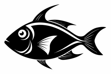 triggerfish sihouette black vector