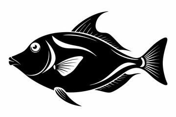 triggerfish sihouette black vector