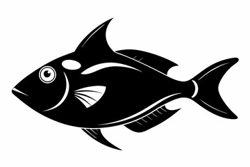 triggerfish sihouette black vector