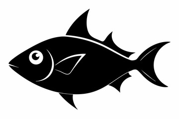 Obraz premium triggerfish sihouette black vector