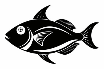 triggerfish sihouette black vector