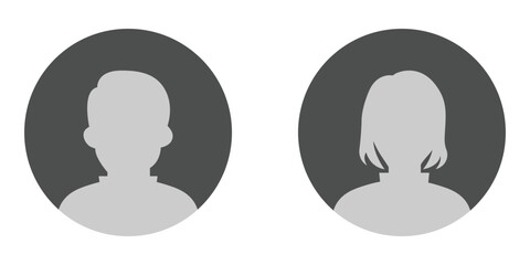 Man and woman avatar profile. Men and women with business avatar profile picture. Unknown or anonymous person profile icon set. Vector illustration, EPS 10